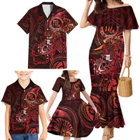 Personalised Polynesia Zodiac Scorpio Family Matching Mermaid Dress and Hawaiian Shirt Galaxy Polynesian Pattern Chest Tattoo Style LT14 - Polynesian Pride