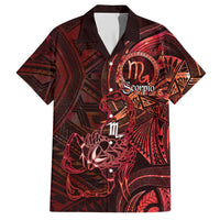 Personalised Polynesia Zodiac Scorpio Hawaiian Shirt Galaxy Polynesian Pattern Chest Tattoo Style LT14 Red - Polynesian Pride