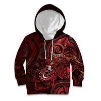 Personalised Polynesia Zodiac Scorpio Kid Hoodie Galaxy Polynesian Pattern Chest Tattoo Style LT14 Hoodie Red - Polynesian Pride