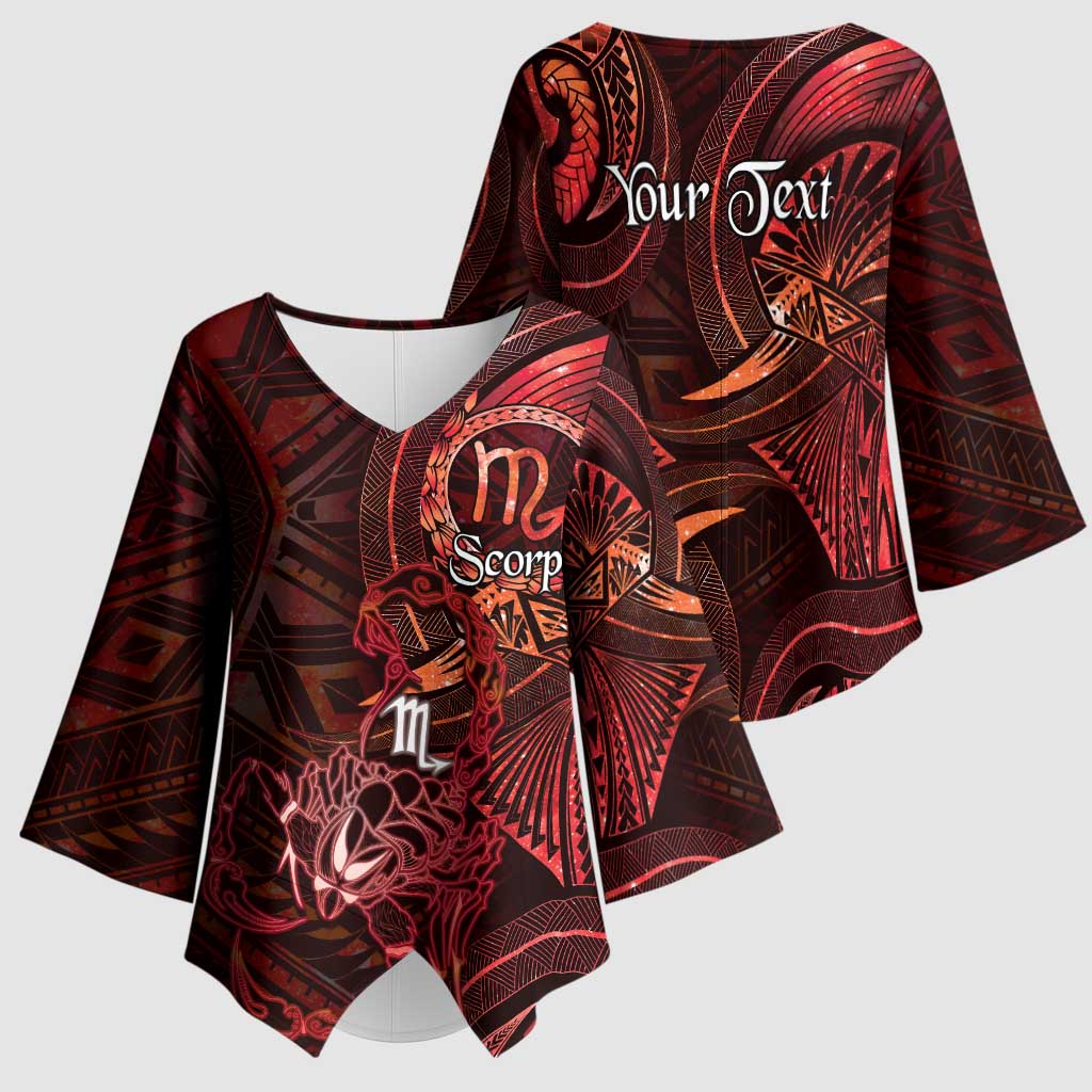 Personalised Polynesia Zodiac Scorpio Kimono Sleeve Blouse Galaxy Polynesian Pattern Chest Tattoo Style LT14 - Polynesian Pride