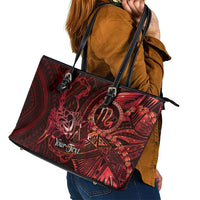 Personalised Polynesia Zodiac Scorpio Leather Tote Bag Galaxy Polynesian Pattern Chest Tattoo Style LT14 - Polynesian Pride