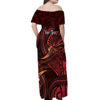 Personalised Polynesia Zodiac Scorpio Off Shoulder Maxi Dress Galaxy Polynesian Pattern Chest Tattoo Style LT14 - Polynesian Pride