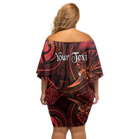 Personalised Polynesia Zodiac Scorpio Off Shoulder Short Dress Galaxy Polynesian Pattern Chest Tattoo Style