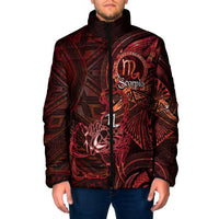 Personalised Polynesia Zodiac Scorpio Padded Jacket Galaxy Polynesian Pattern Chest Tattoo Style