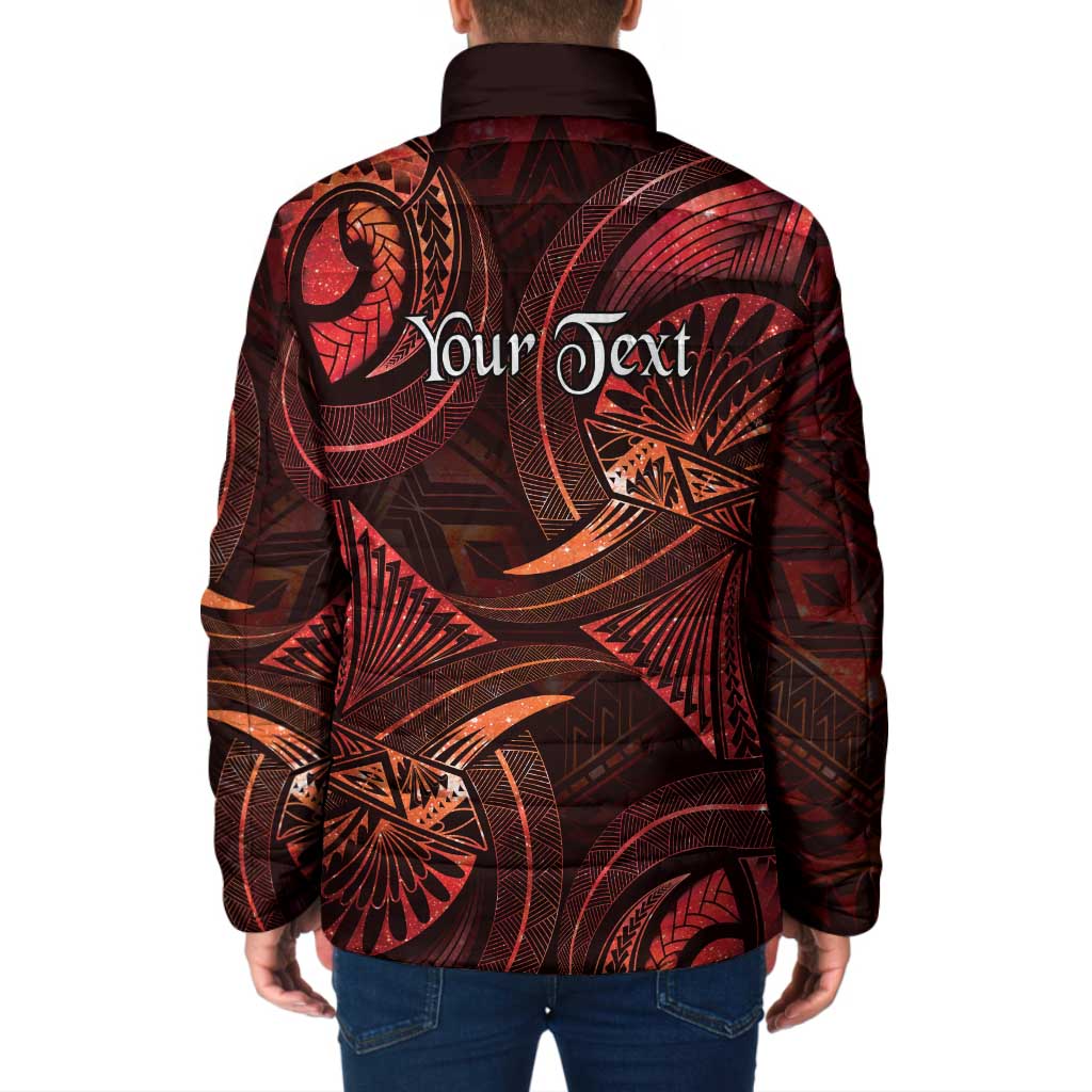 Personalised Polynesia Zodiac Scorpio Padded Jacket Galaxy Polynesian Pattern Chest Tattoo Style