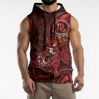 Personalised Polynesia Zodiac Scorpio Sleeveless Hoodie Galaxy Polynesian Pattern Chest Tattoo Style LT14 - Polynesian Pride