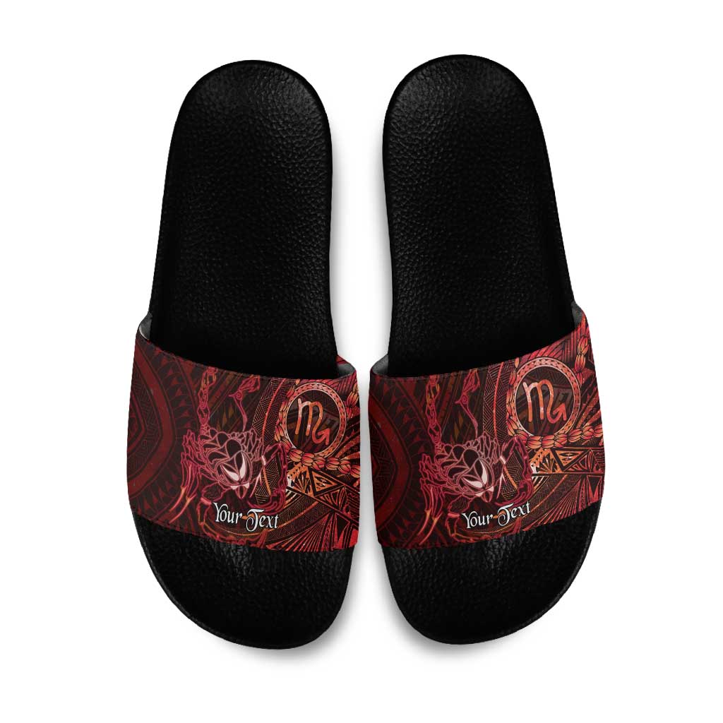 Personalised Polynesia Zodiac Scorpio Slide Sandals Galaxy Polynesian Pattern Chest Tattoo Style