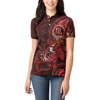 Personalised Polynesia Zodiac Scorpio Women Polo Shirt Galaxy Polynesian Pattern Chest Tattoo Style LT14 - Polynesian Pride