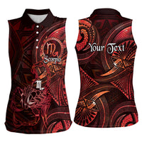 Personalised Polynesia Zodiac Scorpio Women Sleeveless Polo Shirt Galaxy Polynesian Pattern Chest Tattoo Style LT14 - Polynesian Pride