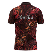 Personalised Polynesia Zodiac Scorpio Zipper Polo Shirt Galaxy Polynesian Pattern Chest Tattoo Style LT14 - Polynesian Pride
