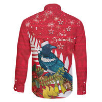 New Zealand Christmas In July Family Matching Off Shoulder Short Dress and Hawaiian Shirt Tui Bird With Kowhai Meri Kirihimete