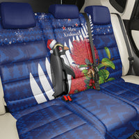 New Zealand Christmas In July Back Car Seat Cover Fiordland Penguin With Pohutukawa Flower