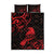 New Zealand Tui Bird Quilt Bed Set Aotearoa Maori Pattern - Red