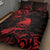 New Zealand Tui Bird Quilt Bed Set Aotearoa Maori Pattern - Red