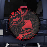 New Zealand Tui Bird Spare Tire Cover Aotearoa Maori Pattern - Red LT14 - Polynesian Pride