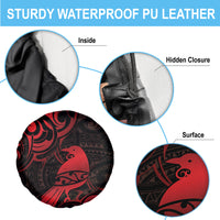 New Zealand Tui Bird Spare Tire Cover Aotearoa Maori Pattern - Red LT14 - Polynesian Pride
