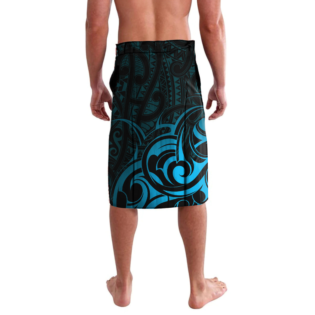 New Zealand Tui Bird Lavalava Aotearoa Maori Pattern - Blue