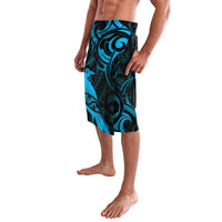 New Zealand Tui Bird Lavalava Aotearoa Maori Pattern - Blue