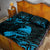 New Zealand Tui Bird Quilt Bed Set Aotearoa Maori Pattern - Blue