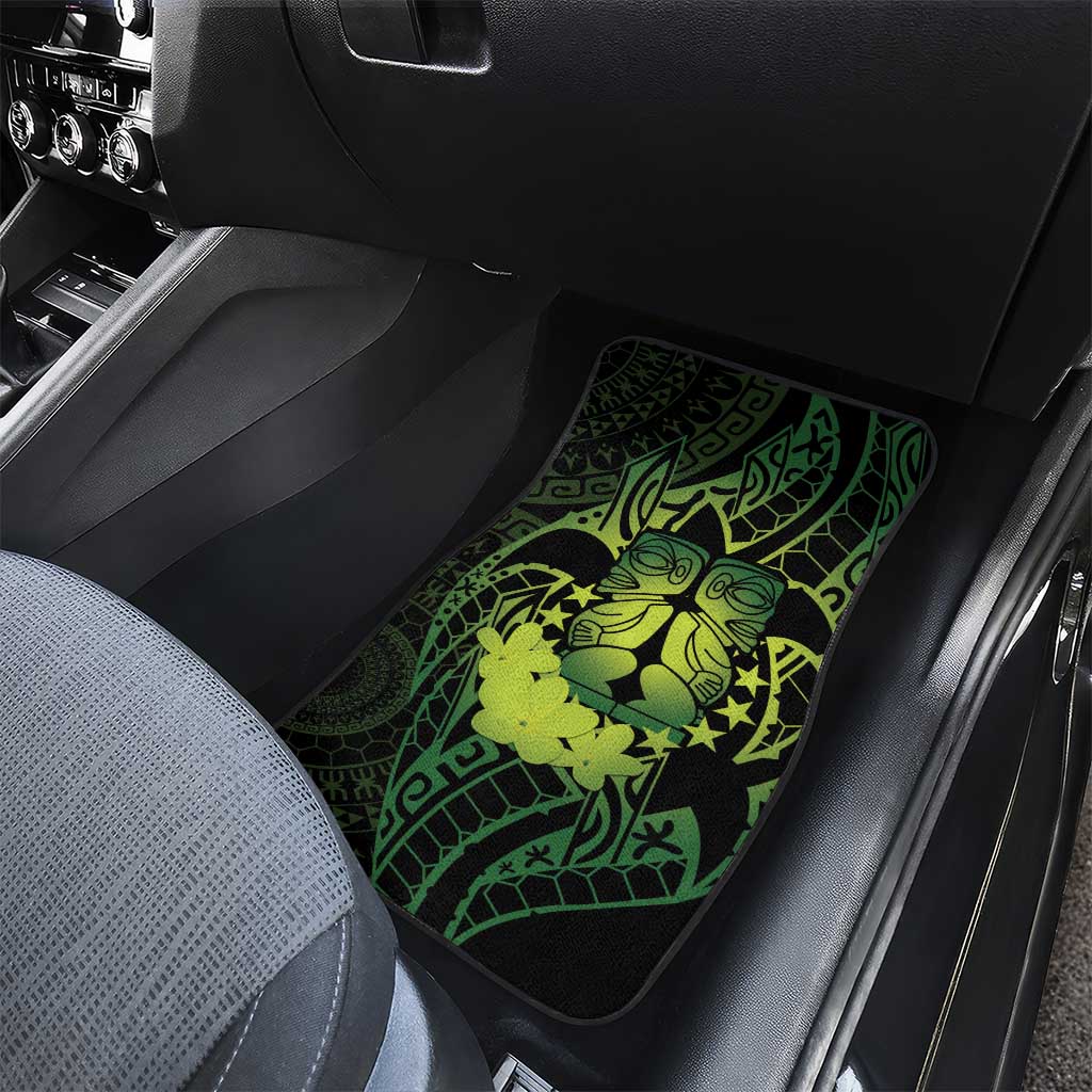 Kia Orana Kuki Airani Car Mats Cook Islands Tangaroa God Tatau Green
