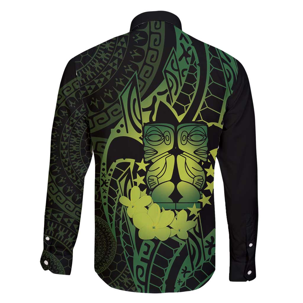 Kia Orana Kuki Airani Family Matching Tank Maxi Dress and Hawaiian Shirt Cook Islands Tangaroa God Tatau Green