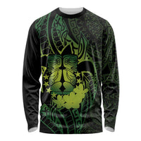 Kia Orana Kuki Airani Long Sleeve Shirt Cook Islands Tangaroa God Tatau Green LT14 Unisex Green - Polynesian Pride