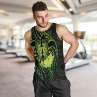 Kia Orana Kuki Airani Men Tank Top Cook Islands Tangaroa God Tatau Green