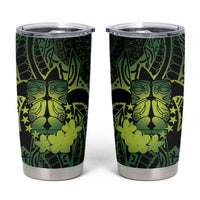 Kia Orana Kuki Airani Tumbler Cup Cook Islands Tangaroa God Tatau Green