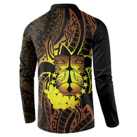 Kia Orana Kuki Airani Button Sweatshirt Cook Islands Tangaroa God Tatau Gold LT14 - Polynesian Pride