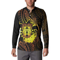 Kia Orana Kuki Airani Button Sweatshirt Cook Islands Tangaroa God Tatau Gold LT14 - Polynesian Pride