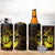Kia Orana Kuki Airani 4 in 1 Can Cooler Tumbler Cook Islands Tangaroa God Tatau Gold