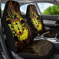 Kia Orana Kuki Airani Car Seat Cover Cook Islands Tangaroa God Tatau Gold