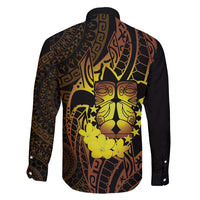 Kia Orana Kuki Airani Family Matching Off Shoulder Short Dress and Hawaiian Shirt Cook Islands Tangaroa God Tatau Gold LT14 - Polynesian Pride