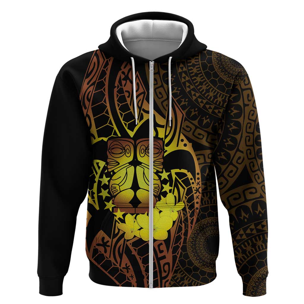 Kia Orana Kuki Airani Hoodie Cook Islands Tangaroa God Tatau Gold