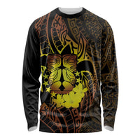 Kia Orana Kuki Airani Long Sleeve Shirt Cook Islands Tangaroa God Tatau Gold LT14 Unisex Gold - Polynesian Pride