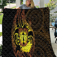 Kia Orana Kuki Airani Quilt Cook Islands Tangaroa God Tatau Gold