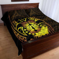 Kia Orana Kuki Airani Quilt Bed Set Cook Islands Tangaroa God Tatau Gold