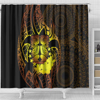 Kia Orana Kuki Airani Shower Curtain Cook Islands Tangaroa God Tatau Gold