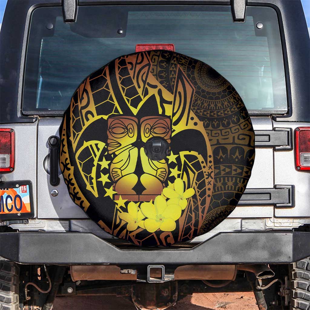 Kia Orana Kuki Airani Spare Tire Cover Cook Islands Tangaroa God Tatau Gold