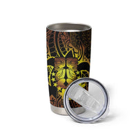 Kia Orana Kuki Airani Tumbler Cup Cook Islands Tangaroa God Tatau Gold