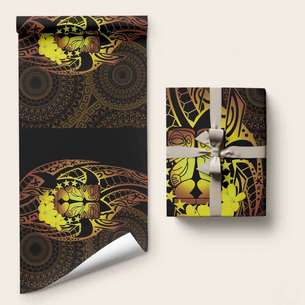 Kia Orana Kuki Airani Wrapping Paper Cook Islands Tangaroa God Tatau Gold - Polynesian Pride