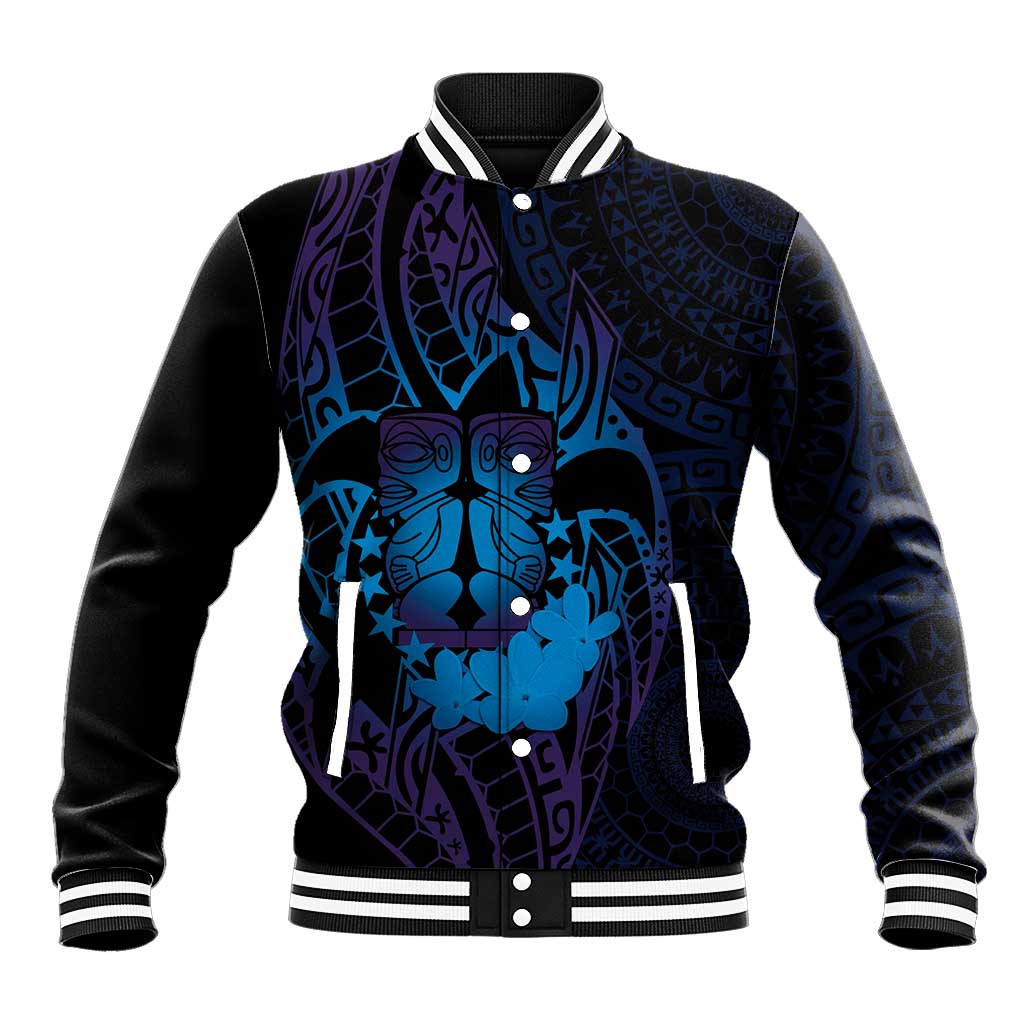 Kia Orana Kuki Airani Baseball Jacket Cook Islands Tangaroa God Tatau Purple LT14 Unisex Purple - Polynesian Pride