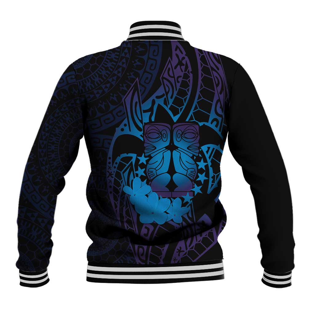 Kia Orana Kuki Airani Baseball Jacket Cook Islands Tangaroa God Tatau Purple LT14 - Polynesian Pride