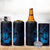 Kia Orana Kuki Airani 4 in 1 Can Cooler Tumbler Cook Islands Tangaroa God Tatau Purple