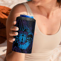 Kia Orana Kuki Airani 4 in 1 Can Cooler Tumbler Cook Islands Tangaroa God Tatau Purple