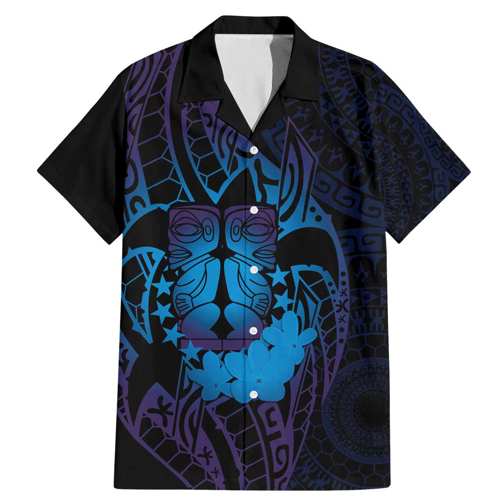 Kia Orana Kuki Airani Family Matching Mermaid Dress and Hawaiian Shirt Cook Islands Tangaroa God Tatau Purple