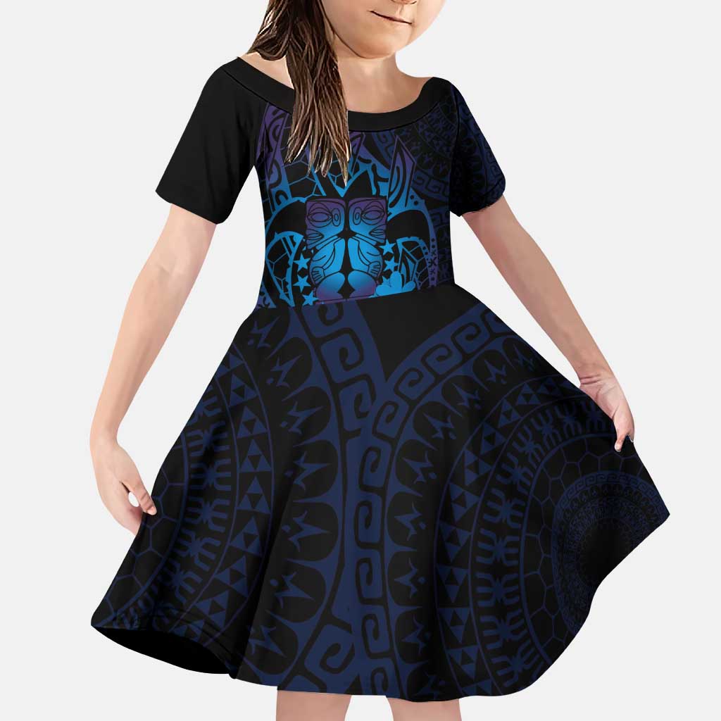 Kia Orana Kuki Airani Family Matching Puletasi and Hawaiian Shirt Cook Islands Tangaroa God Tatau Purple