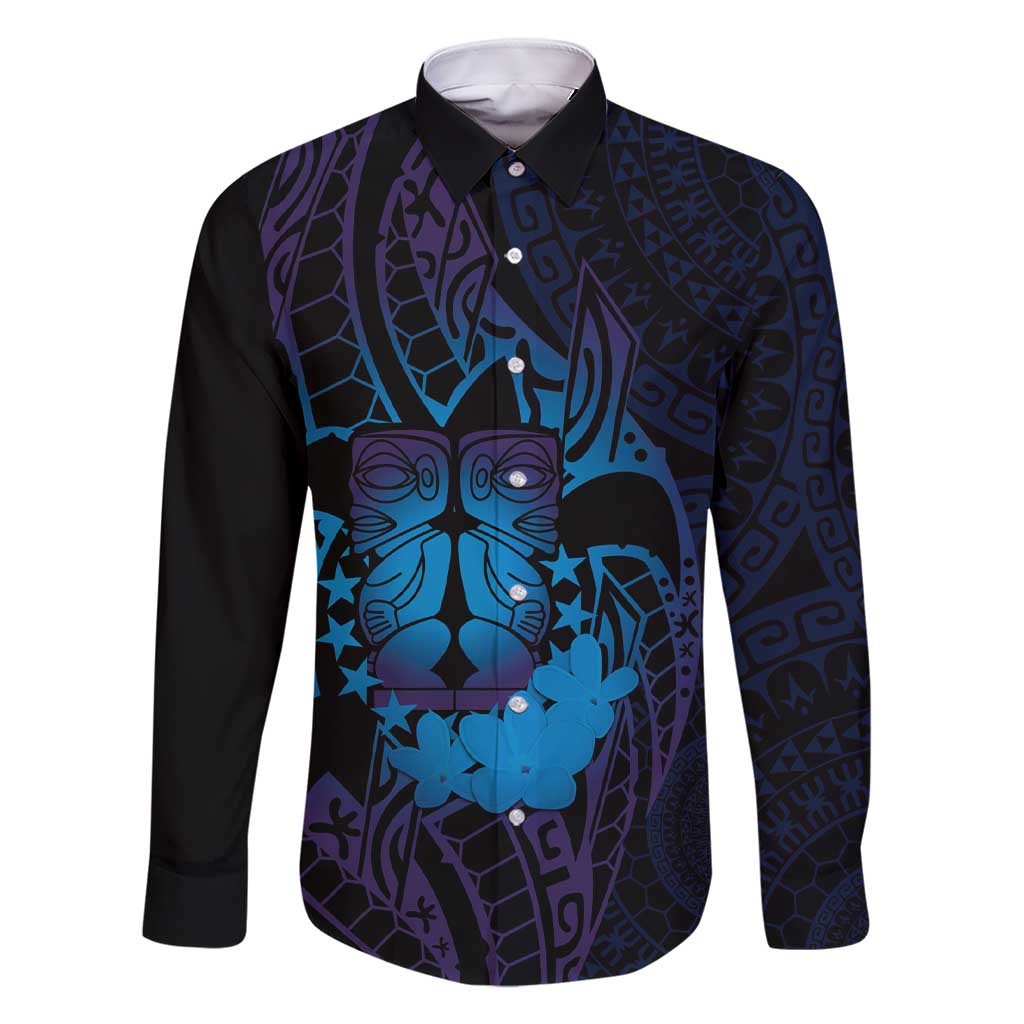 Kia Orana Kuki Airani Family Matching Short Sleeve Bodycon Dress and Hawaiian Shirt Cook Islands Tangaroa God Tatau Purple