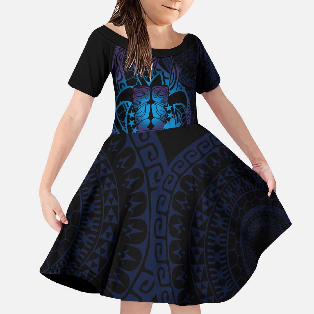 Kia Orana Kuki Airani Family Matching Tank Maxi Dress and Hawaiian Shirt Cook Islands Tangaroa God Tatau Purple