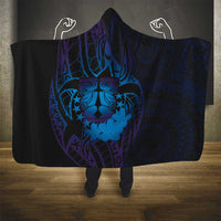 Kia Orana Kuki Airani Hooded Blanket Cook Islands Tangaroa God Tatau Purple LT14 - Polynesian Pride